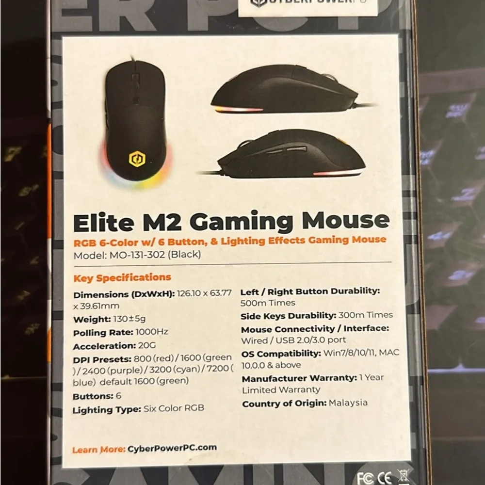 CyberPowerPC RGB Keyboard & Mouse - Picture 3 of 4